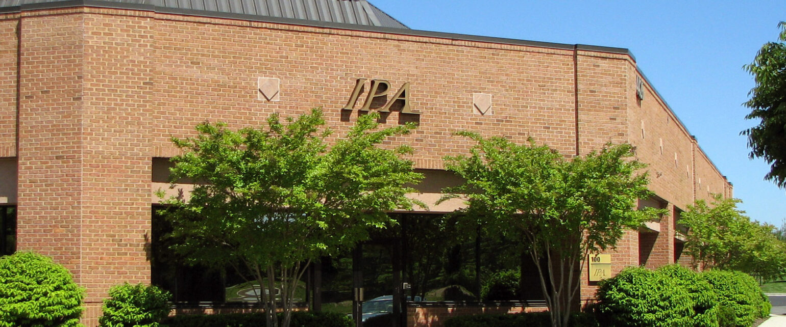 Photo of the front of IPA's corporate office in Ashburn, Virginia.